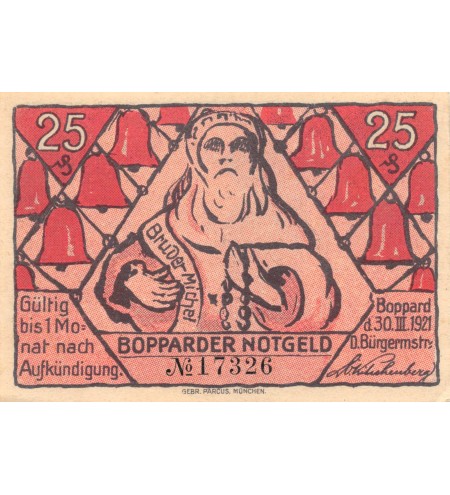 ALLEMAGNE, BOPPARD - 25 PFENNIG 1921