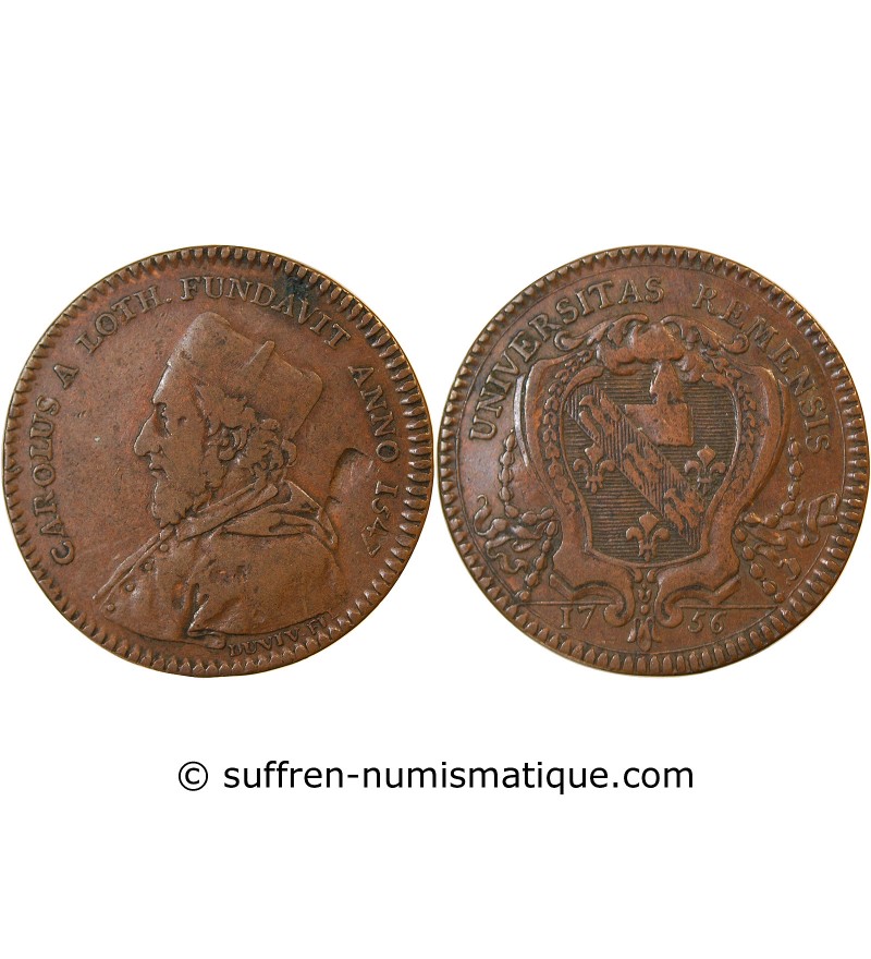 UNIVERSITE DE REIMS – JETON cuivre 1756