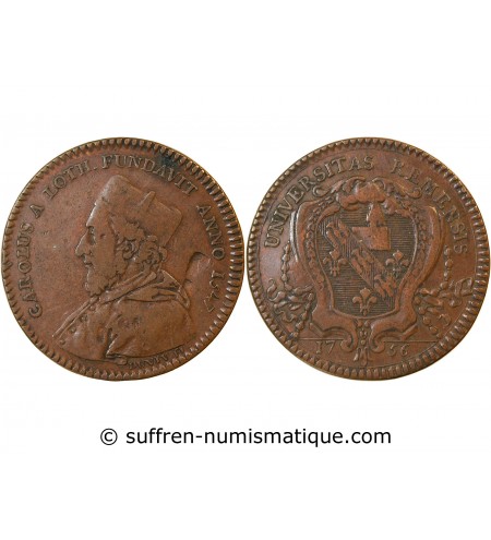 UNIVERSITE DE REIMS – JETON cuivre 1756