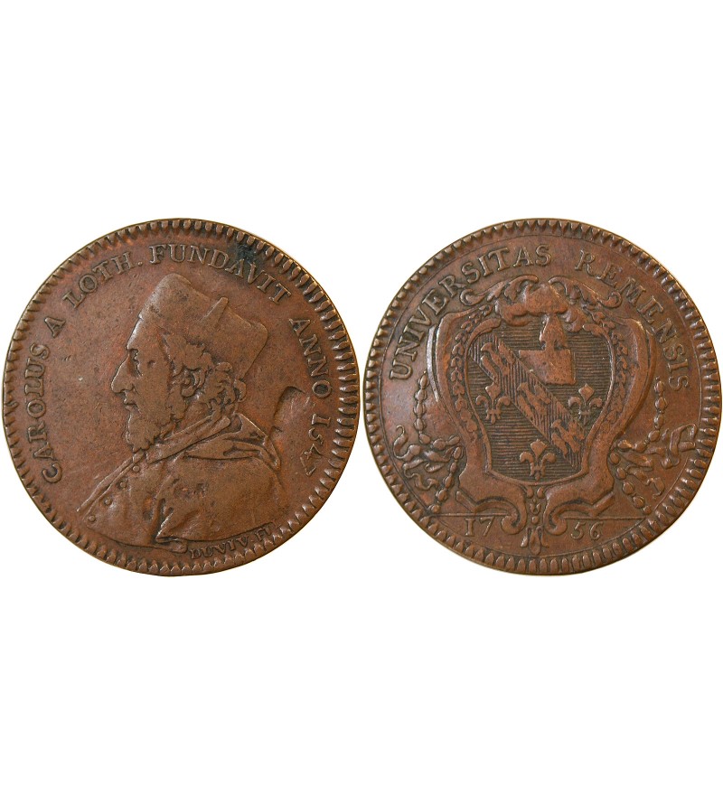 UNIVERSITE DE REIMS – JETON cuivre 1756