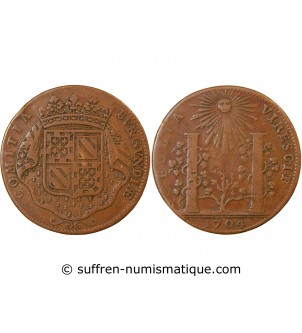 ETATS DE BOURGOGNE, Soutien des princes de Condé – JETON cuivre 1704
