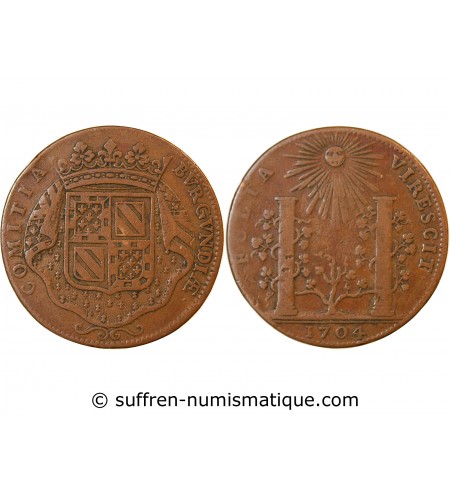 ETATS DE BOURGOGNE, Soutien des princes de Condé – JETON cuivre 1704