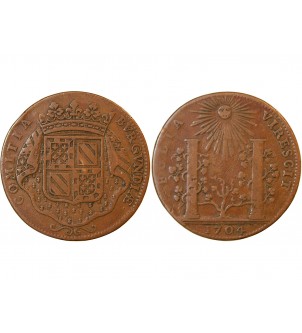 ETATS DE BOURGOGNE, Soutien des princes de Condé – JETON cuivre 1704 2