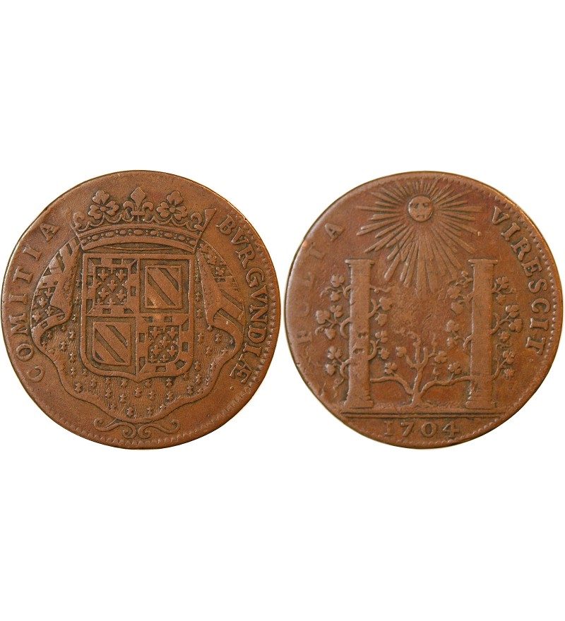 ETATS DE BOURGOGNE, Soutien des princes de Condé – JETON cuivre 1704