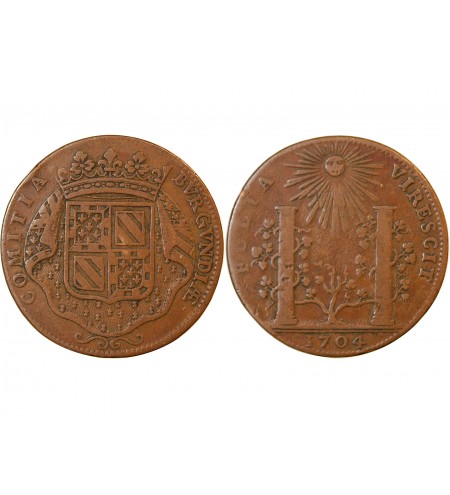 ETATS DE BOURGOGNE, Soutien des princes de Condé – JETON cuivre 1704