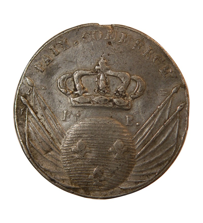 LOUIS XVIII – MEDAILLE étain Paix et Commerce – Collignon 35