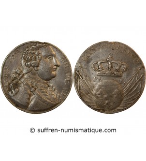 LOUIS XVIII – MEDAILLE étain Paix et Commerce – Collignon 35