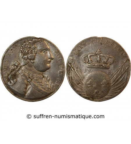 LOUIS XVIII – MEDAILLE étain Paix et Commerce – Collignon 35