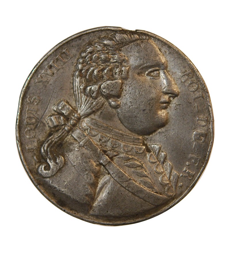 LOUIS XVIII – MEDAILLE étain Paix et Commerce – Collignon 35