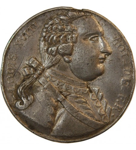 LOUIS XVIII – MEDAILLE étain Paix et Commerce – Collignon 35