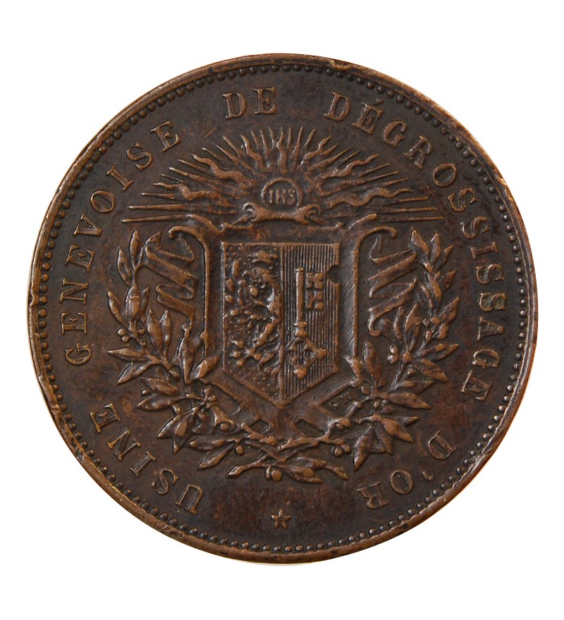 SUISSE, EXPOSITION NATIONALE GENEVE – Médaille cuivre 1896 - Module de 10 centimes