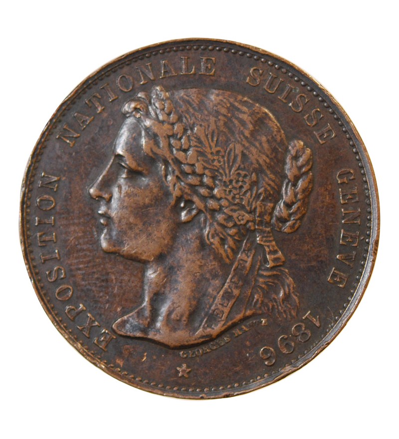 SUISSE, EXPOSITION NATIONALE GENEVE – Médaille cuivre 1896 - Module de 10 centimes