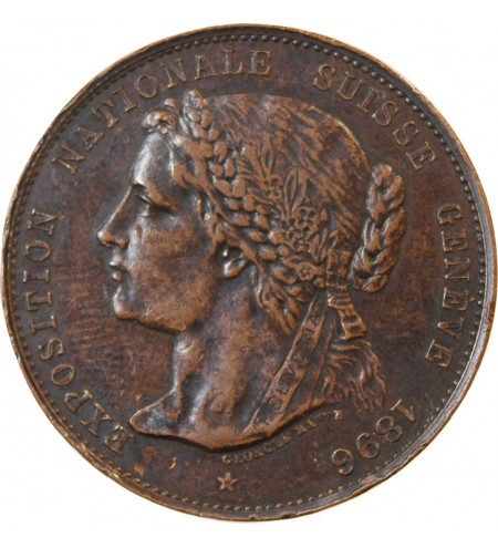 SUISSE, EXPOSITION NATIONALE GENEVE – Médaille cuivre 1896 - Module de 10 centimes