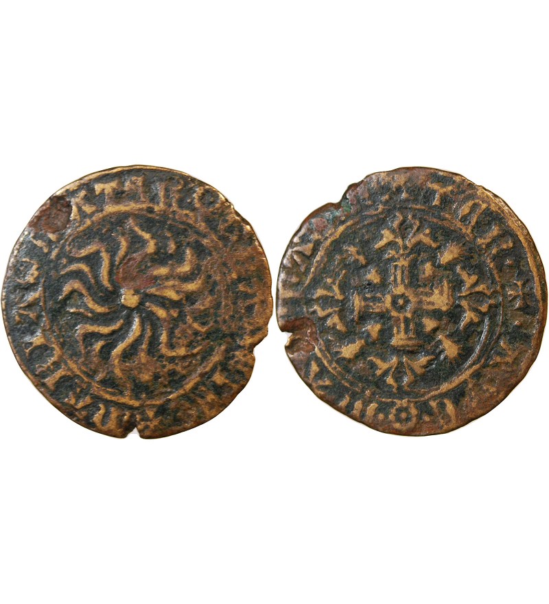 ADMINISTRATION ANGLO-FRANCAISE, JETON à la rose de Saint-Catherine – vers 1430 – Mit. 519