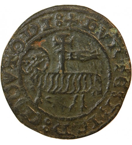 BERRY – JETON de compte au mouton crucifère – XVe siècle – Mit.552