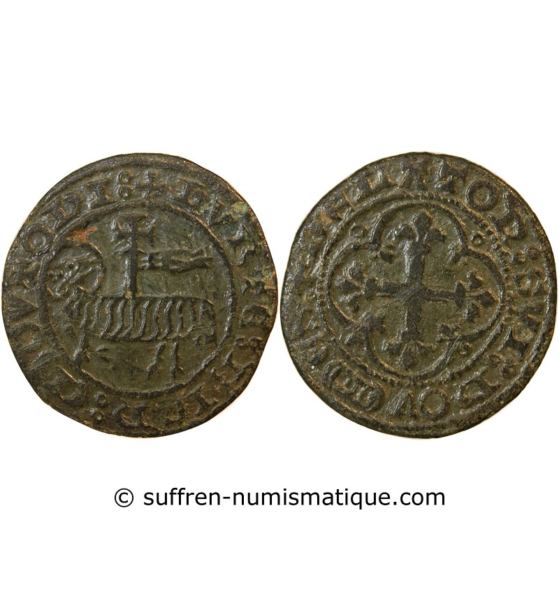 BERRY – JETON de compte au mouton crucifère – XVe siècle – Mit.552