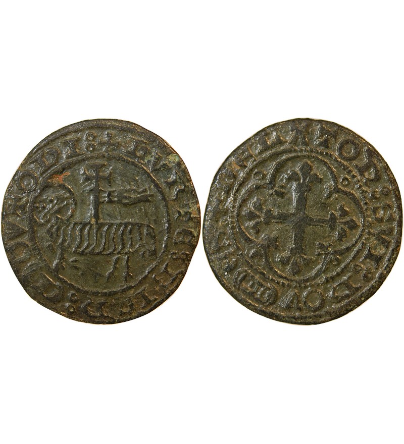 BERRY – JETON de compte au mouton crucifère – XVe siècle – Mit.552