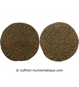 BERRY – JETON de compte au mouton crucifère – XVe siècle – F.9429