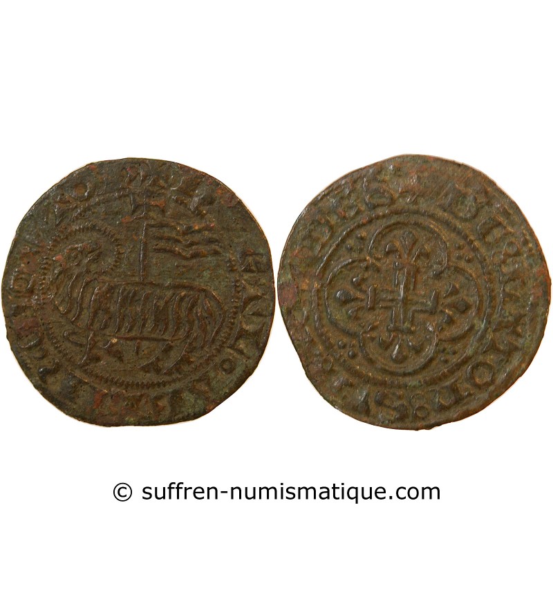 BERRY – JETON de compte au mouton crucifère – XVe siècle – F.9429