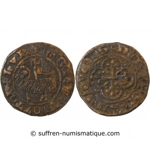 BERRY – JETON de compte au mouton crucifère – XVe siècle – F.9429 var.