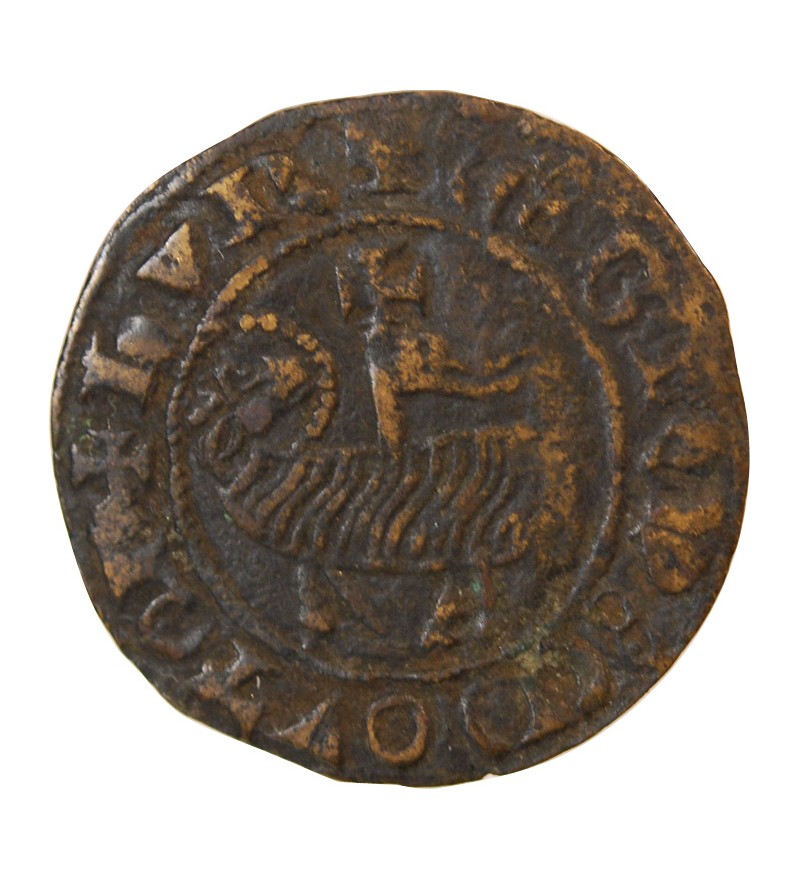 BERRY – JETON de compte au mouton crucifère – XVe siècle – F.9429 var.