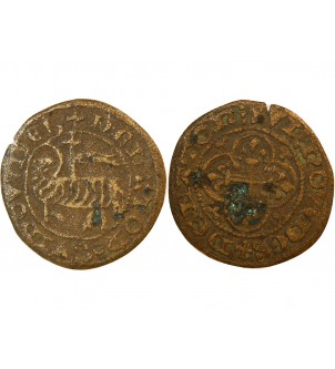 BERRY – JETON de compte au mouton crucifère – XVe siècle – F.9481 2