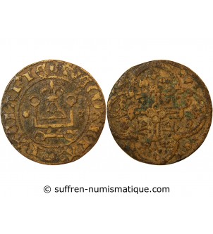 FRANCE – JETON de compte au châtel AVE MARIA GRACIA PLE– XVe siècle – Mit. 509