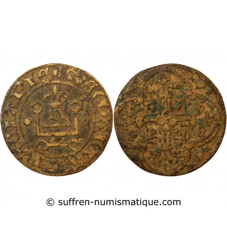 FRANCE – JETON de compte au châtel AVE MARIA GRACIA PLE– XVe siècle – Mit. 509