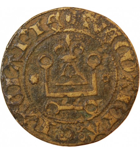 FRANCE – JETON de compte au châtel AVE MARIA GRACIA PLE– XVe siècle – Mit. 509