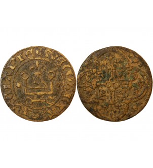 FRANCE – JETON de compte au châtel AVE MARIA GRACIA PLE– XVe siècle – Mit. 509 2