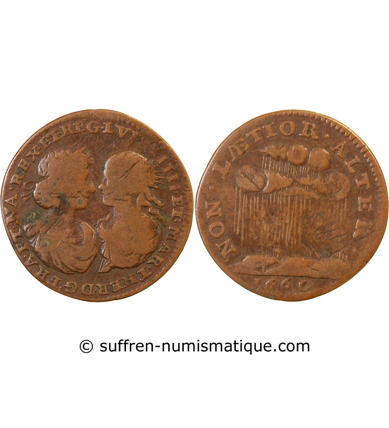 MARIE-THERESE, Mariage du Roi – JETON cuivre 1660