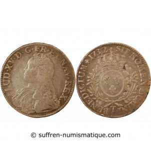 LOUIS XV - ECU AUX BRANCHES D'OLIVIER 1732 T NANTES