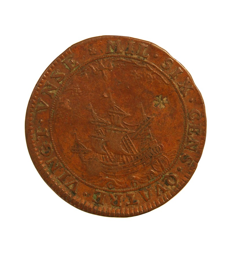 CORPORATIONS, Marchands de vin taverniers – JETON cuivre 1691 - F.5397