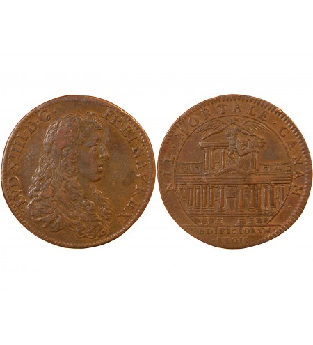 BÂTIMENTS DU ROI, La façade du Louvre – JETON cuivre - F.2974