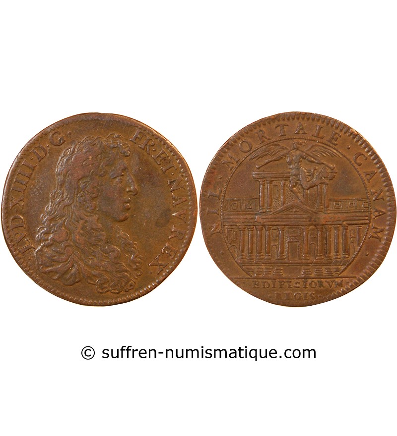 BÂTIMENTS DU ROI, La façade du Louvre – JETON cuivre - F.2974