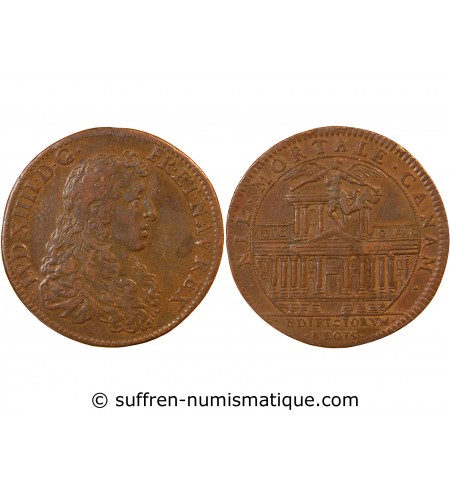 BÂTIMENTS DU ROI, La façade du Louvre – JETON cuivre - F.2974