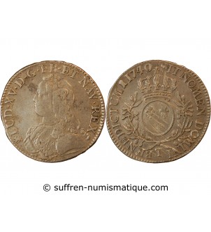 LOUIS XV - ECU AUX BRANCHES D'OLIVIER 1740 T NANTES