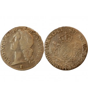 LOUIS XV - ECU AU BANDEAU 1741 T NANTES R3 2