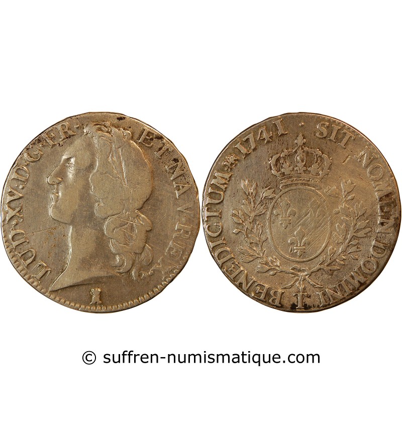 LOUIS XV - ECU AU BANDEAU 1741 T NANTES R3