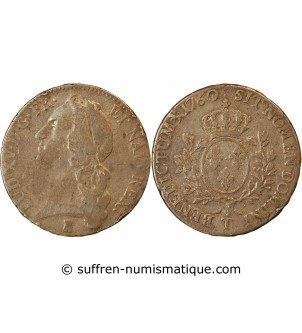 LOUIS XV - ECU AU BANDEAU 1760 T NANTES