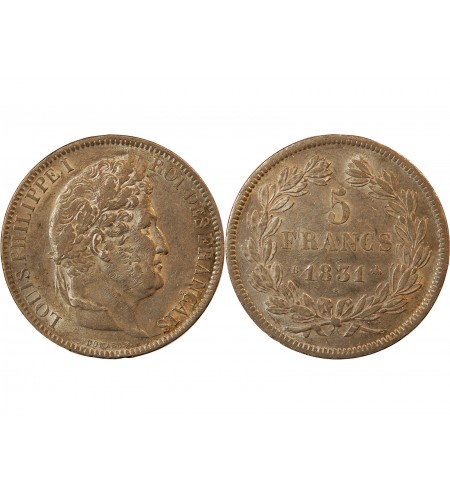 LOUIS PHILIPPE﻿ - 5 FRANCS ARGENT 1831 B ROUEN "Type Domard, Tr Relief"