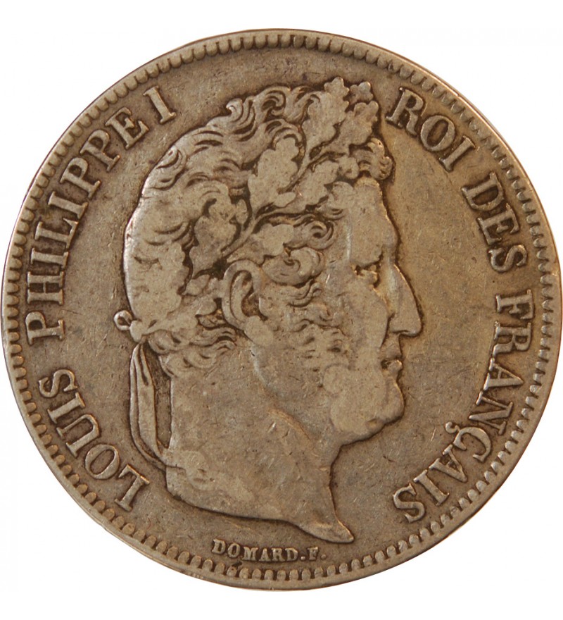 LOUIS PHILIPPE﻿ - 5 FRANCS ARGENT 1837 K BORDEAUX "2e Type Domard"