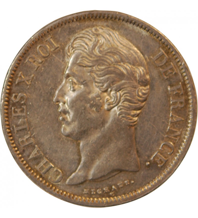 CHARLES X - 5 FRANCS ARGENT 1829 A PARIS "2e Type"