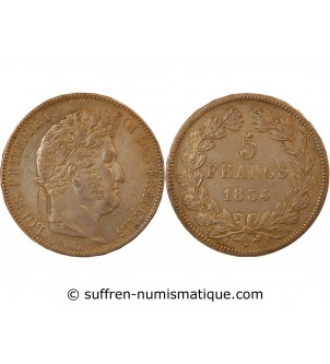 LOUIS PHILIPPE﻿ - 5 FRANCS ARGENT 1834 A PARIS "2e Type Domard"