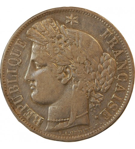 CERES - 5 FRANCS ARGENT 1849 BB STRASBOURG