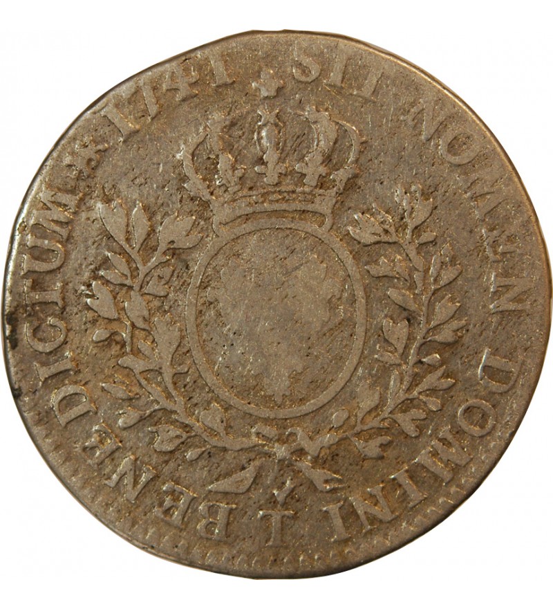 LOUIS XV - 1/2 ECU AU BANDEAU 1741 T NANTES R