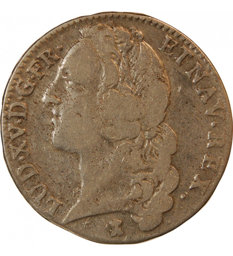 LOUIS XV - 1/2 ECU AU BANDEAU 1741 T NANTES R