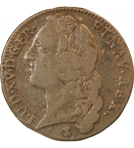 LOUIS XV - 1/2 ECU AU BANDEAU 1741 T NANTES R