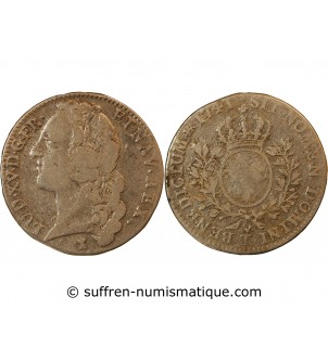 LOUIS XV - 1/2 ECU AU BANDEAU 1741 T NANTES R