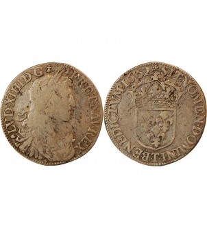 LOUIS XIV - 1/2 ECU AU BUSTE JUVENILE 1662 T NANTES 2